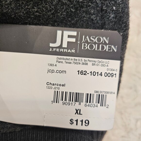 Jason Bolden Man's Charcoal Dark Gray Wool Blend Buttons Up Shirt Size XL - Picture 8 of 8